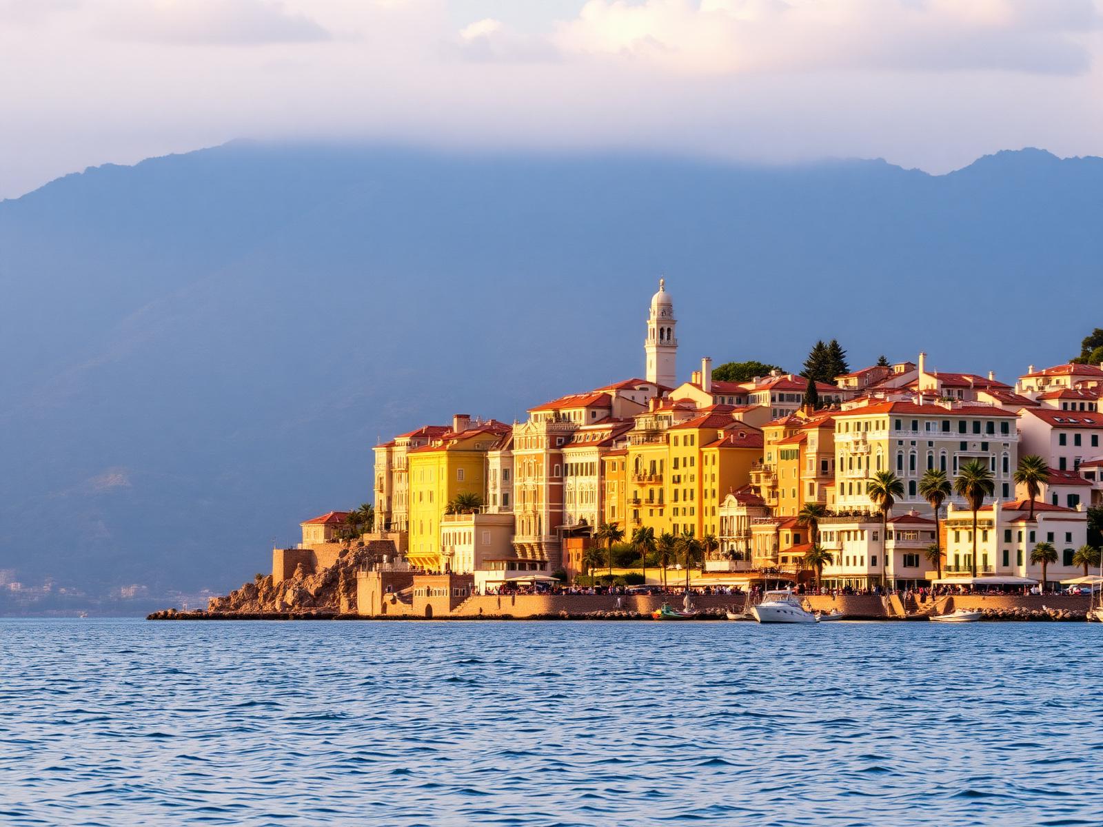Imperia coastline at golden hour